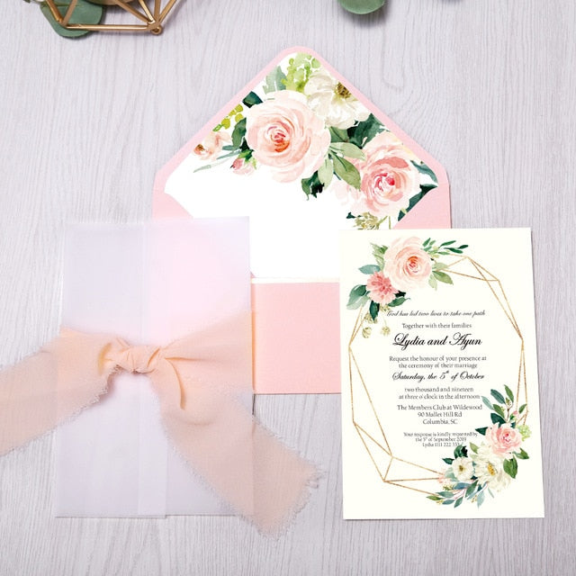 Peonie Rosa Partecipazioni Matrimonio Personalizzate - Inviti Nozze Con Peonie Rosa Partecipazioni Matrimonio Personalizzate - Inviti Nozze Con